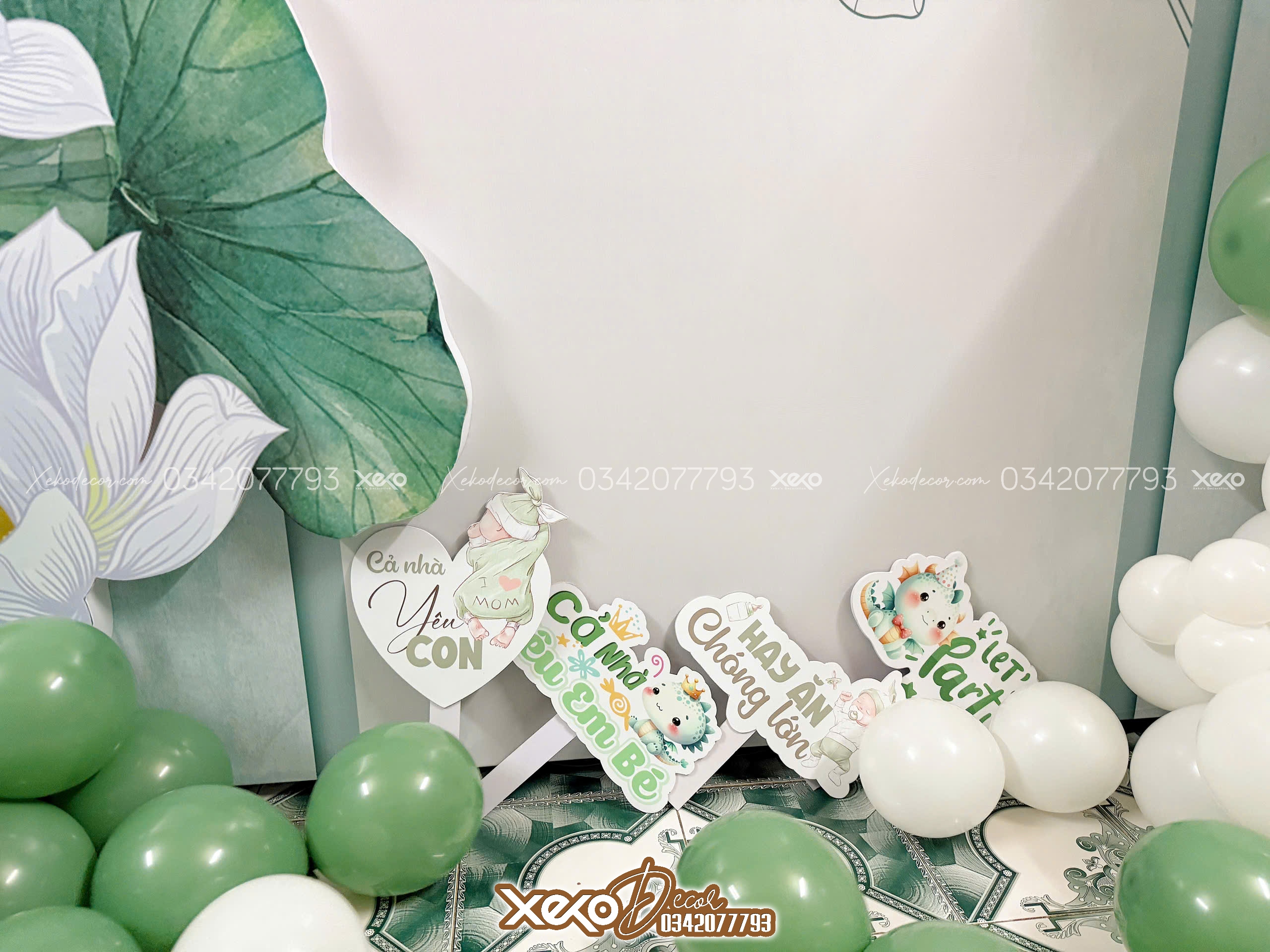 trang trí tiệc thôi nôi bé Tiny