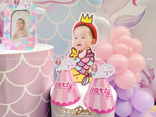 trang trí thôi nôi bé Dâu chủ đề nàng tiên cá