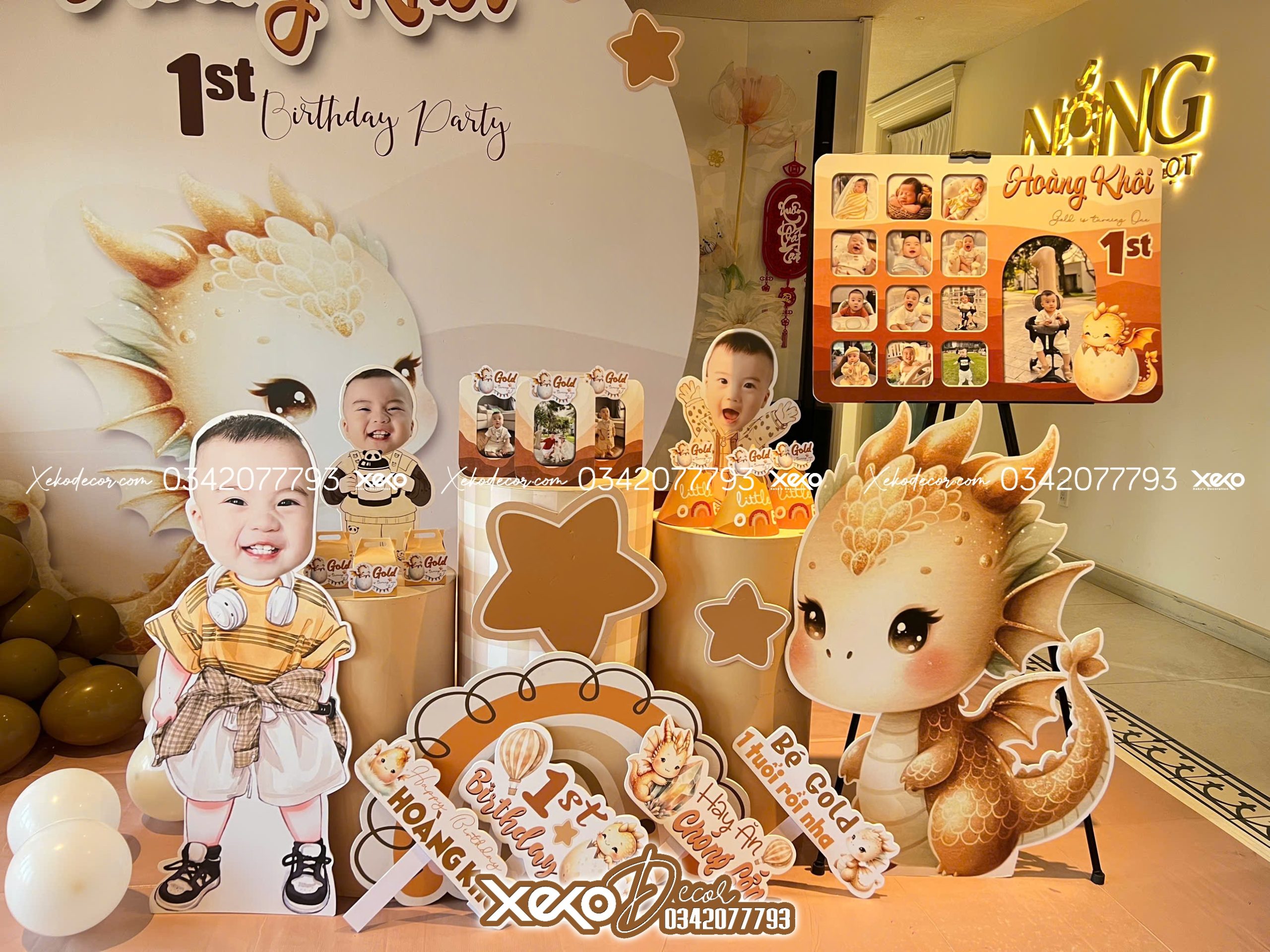 Trang trí thôi nôi bé trai chủ đề rồng cho bé Gold