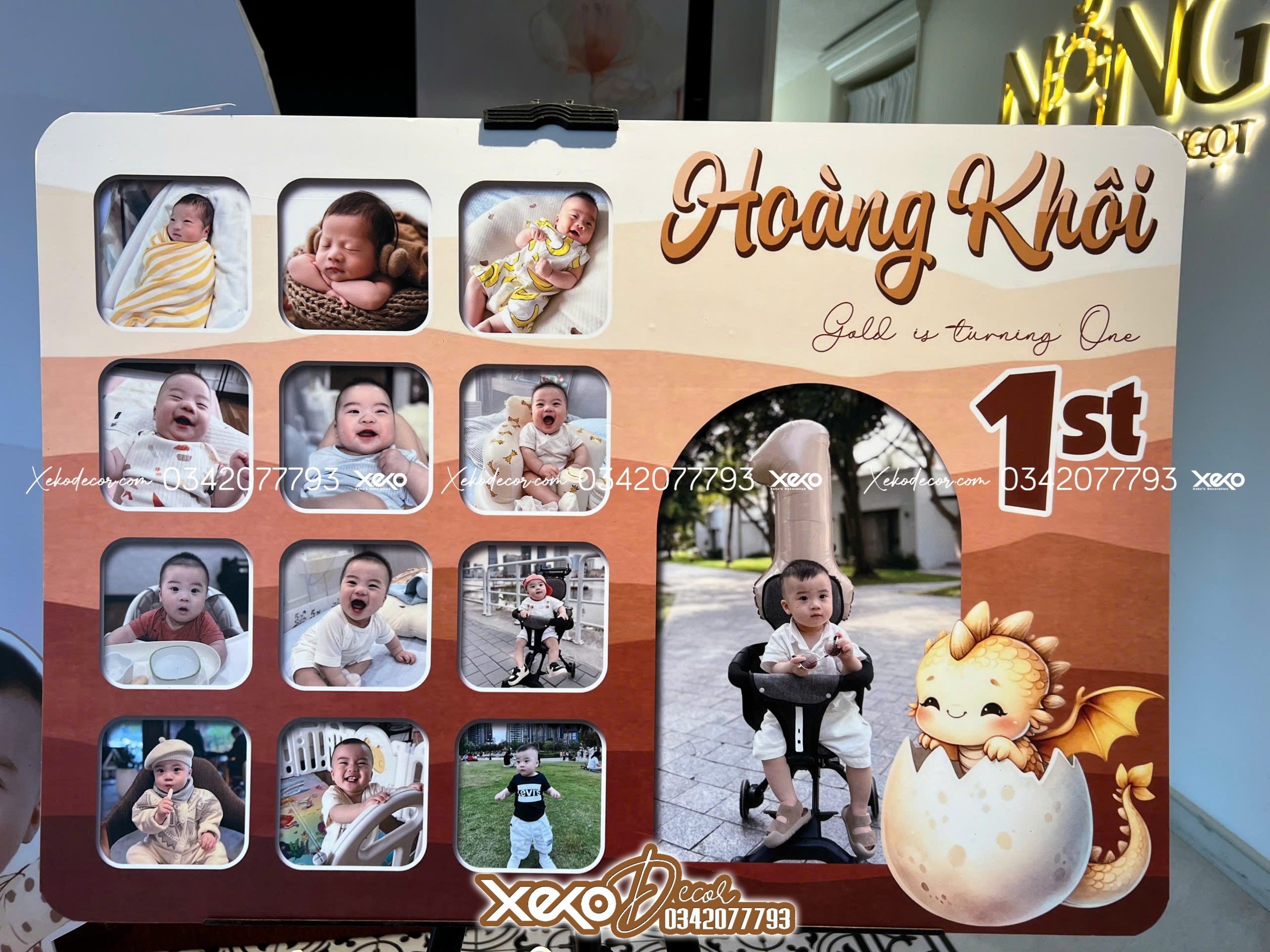 Trang trí thôi nôi bé trai chủ đề rồng cho bé Gold