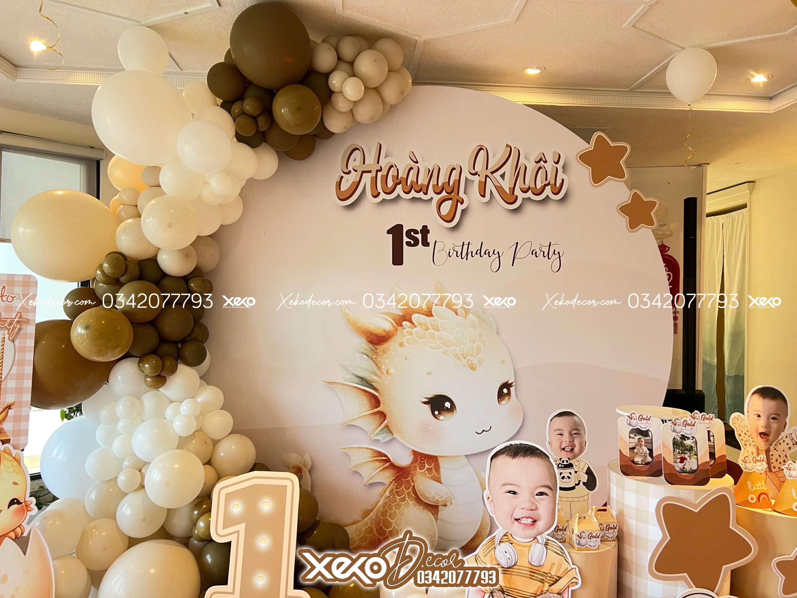 Trang trí thôi nôi bé trai chủ đề rồng cho bé Gold