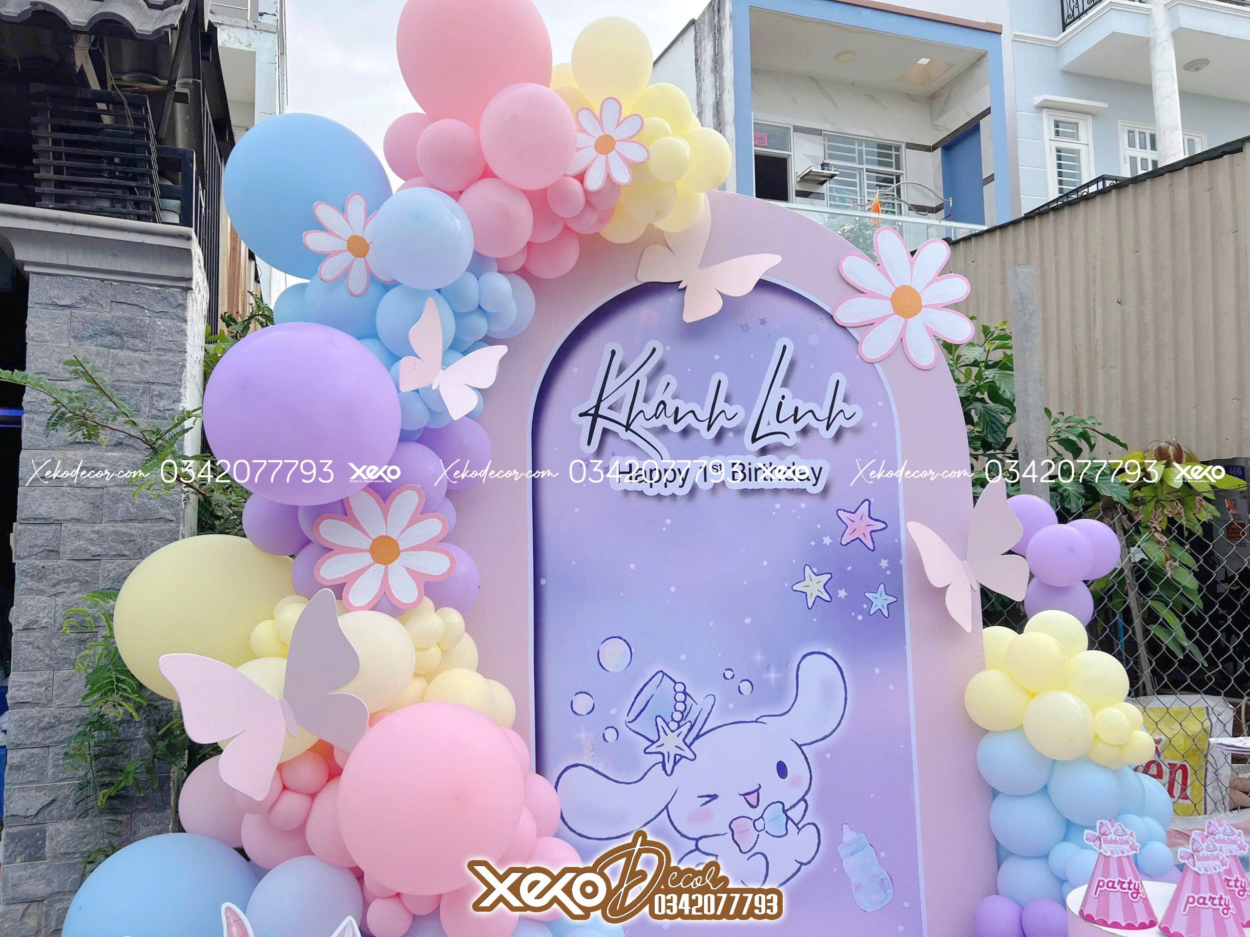Trang trí thôi nôi chủ đề dễ thương cho bé Khánh Linh