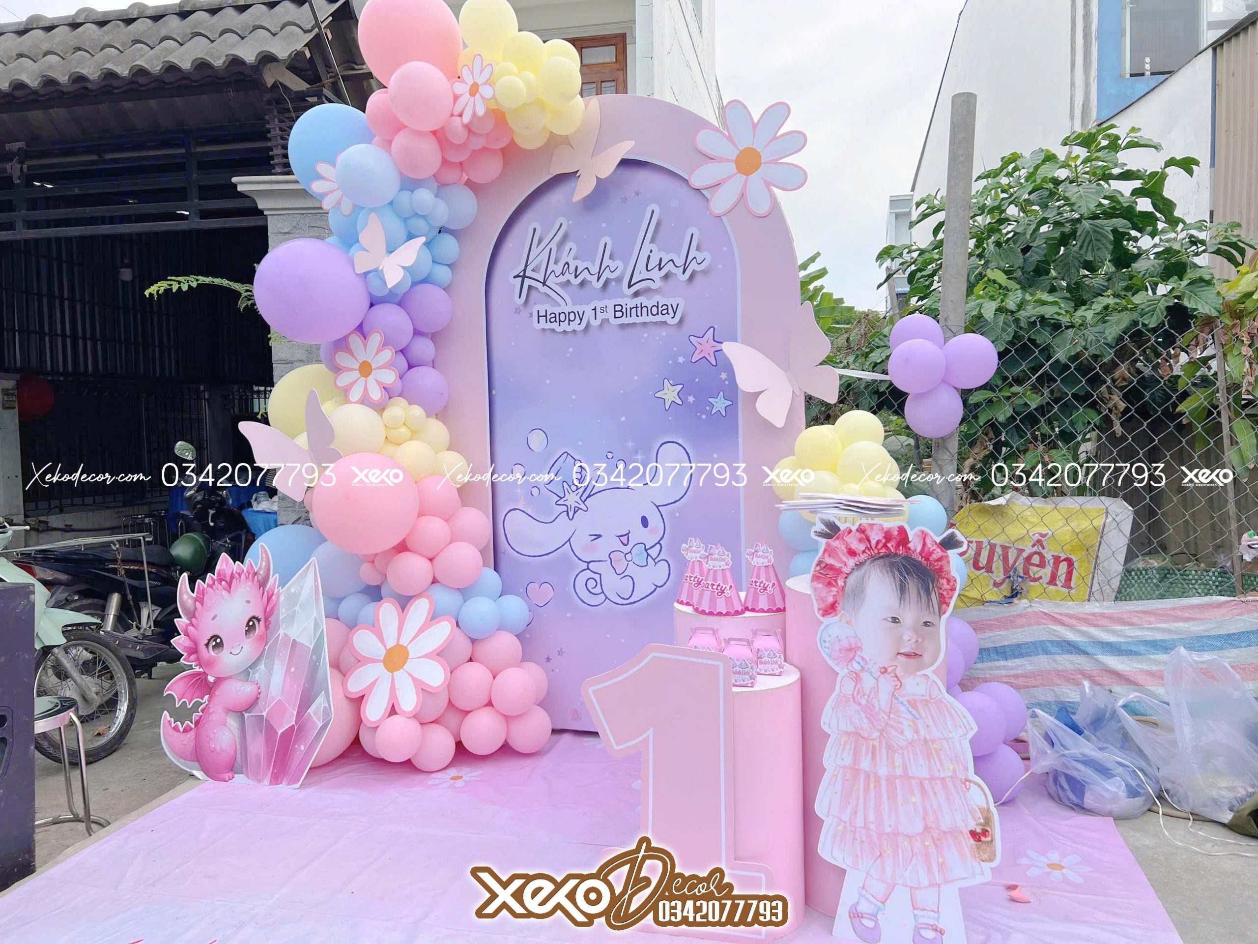 Trang trí thôi nôi chủ đề dễ thương cho bé Khánh Linh