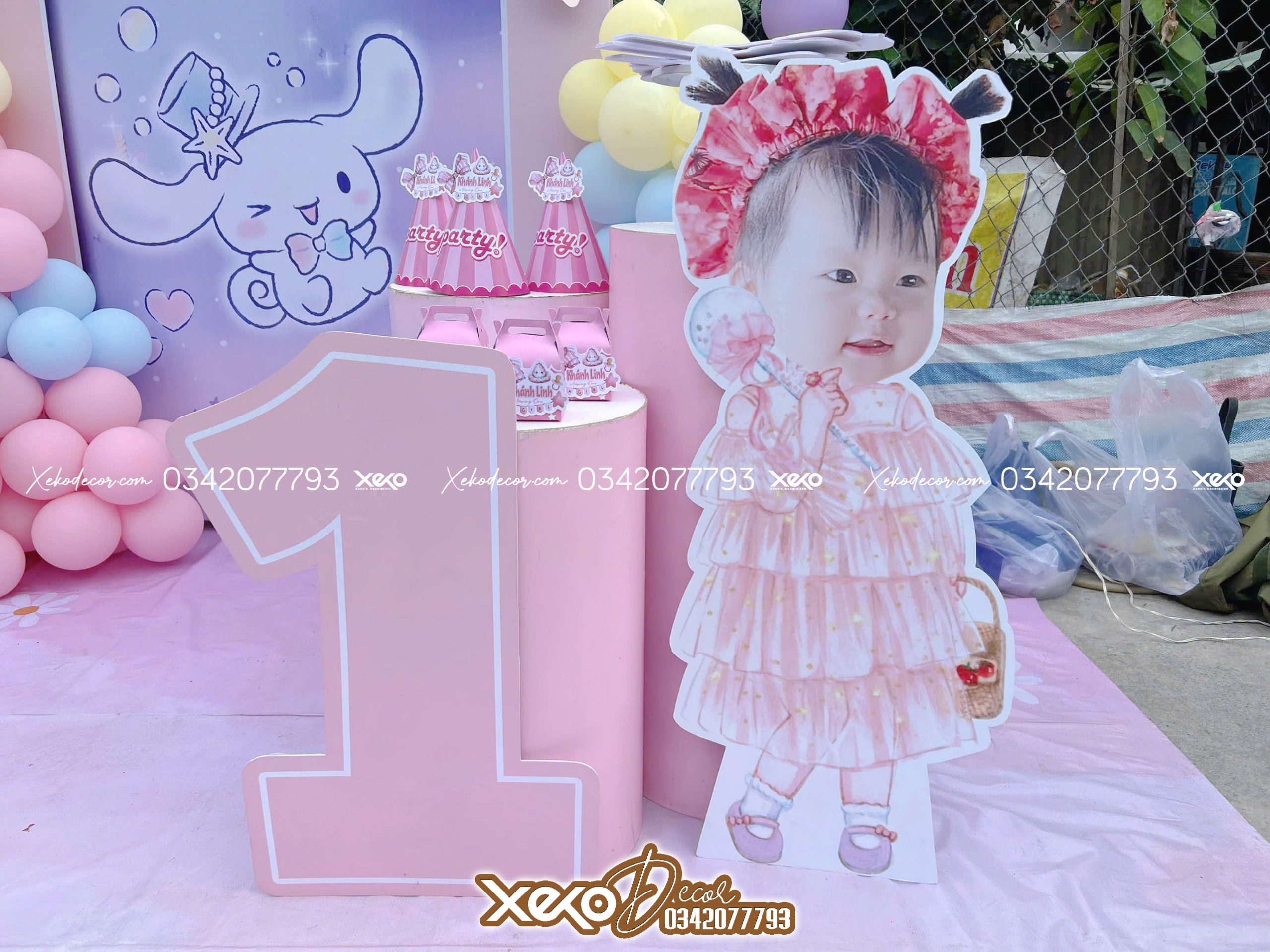 Trang trí thôi nôi chủ đề dễ thương cho bé Khánh Linh