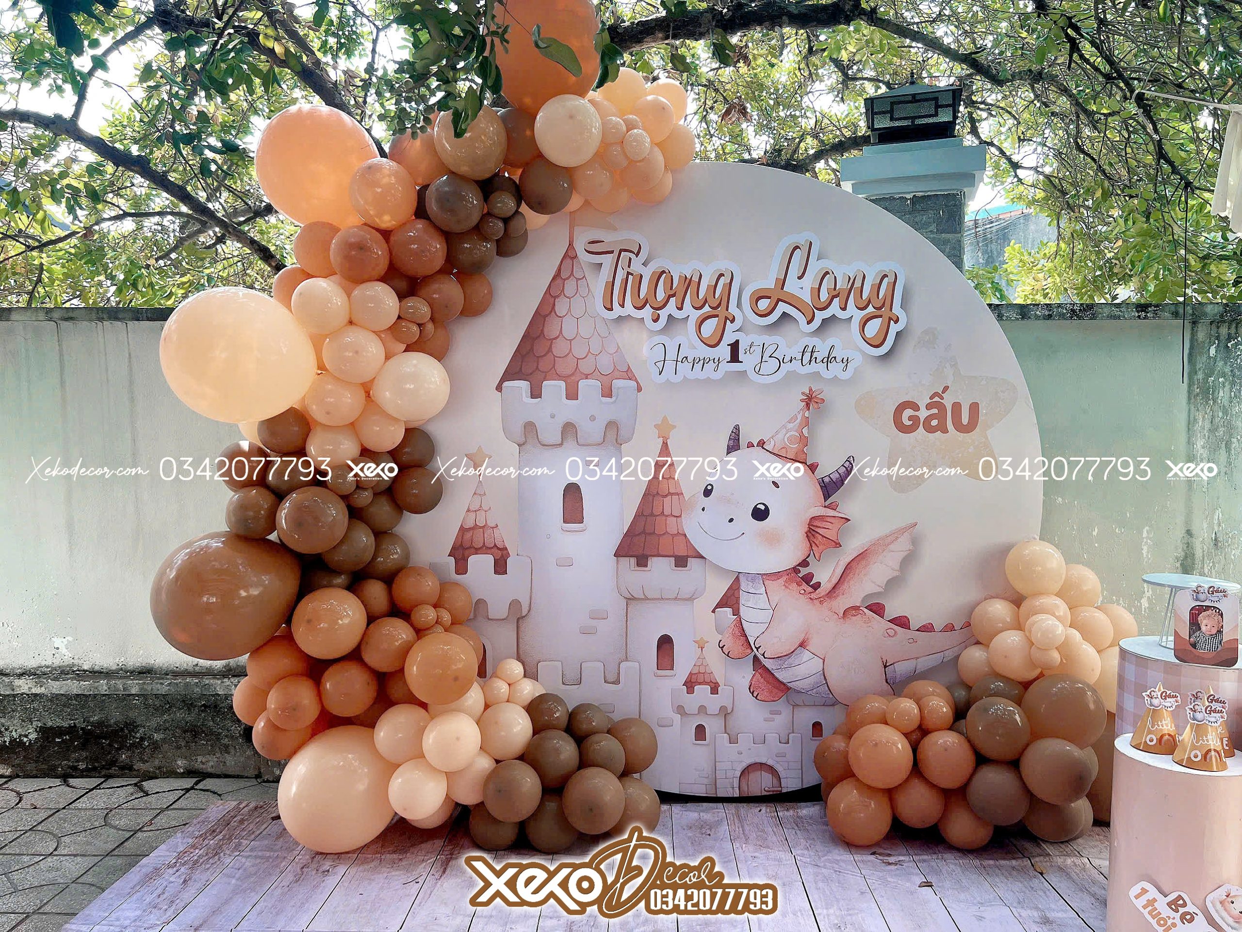 Dịch vụ trang trí thôi nôi bé trai - bé Gấu