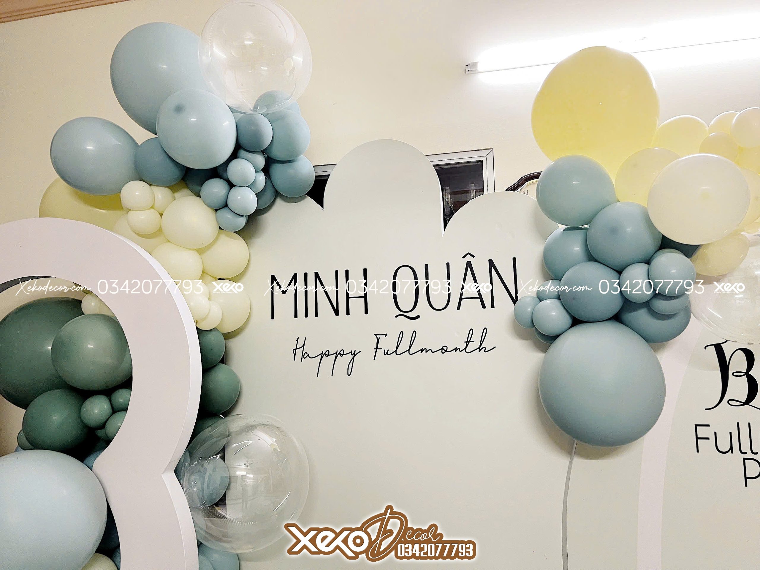 Trang trí đầy tháng bé trai Minh Quân