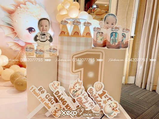 Trang trí thôi nôi bé trai tuổi rồng Đăng Khôi