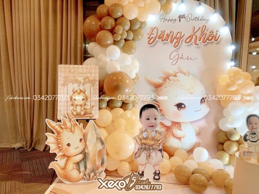 Trang trí thôi nôi bé trai tuổi rồng Đăng Khôi