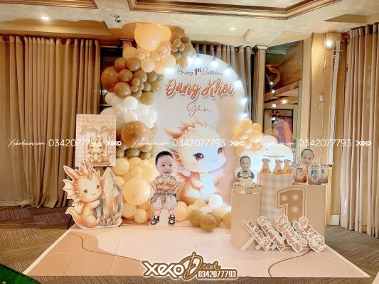 Trang trí thôi nôi bé trai tuổi rồng Đăng Khôi