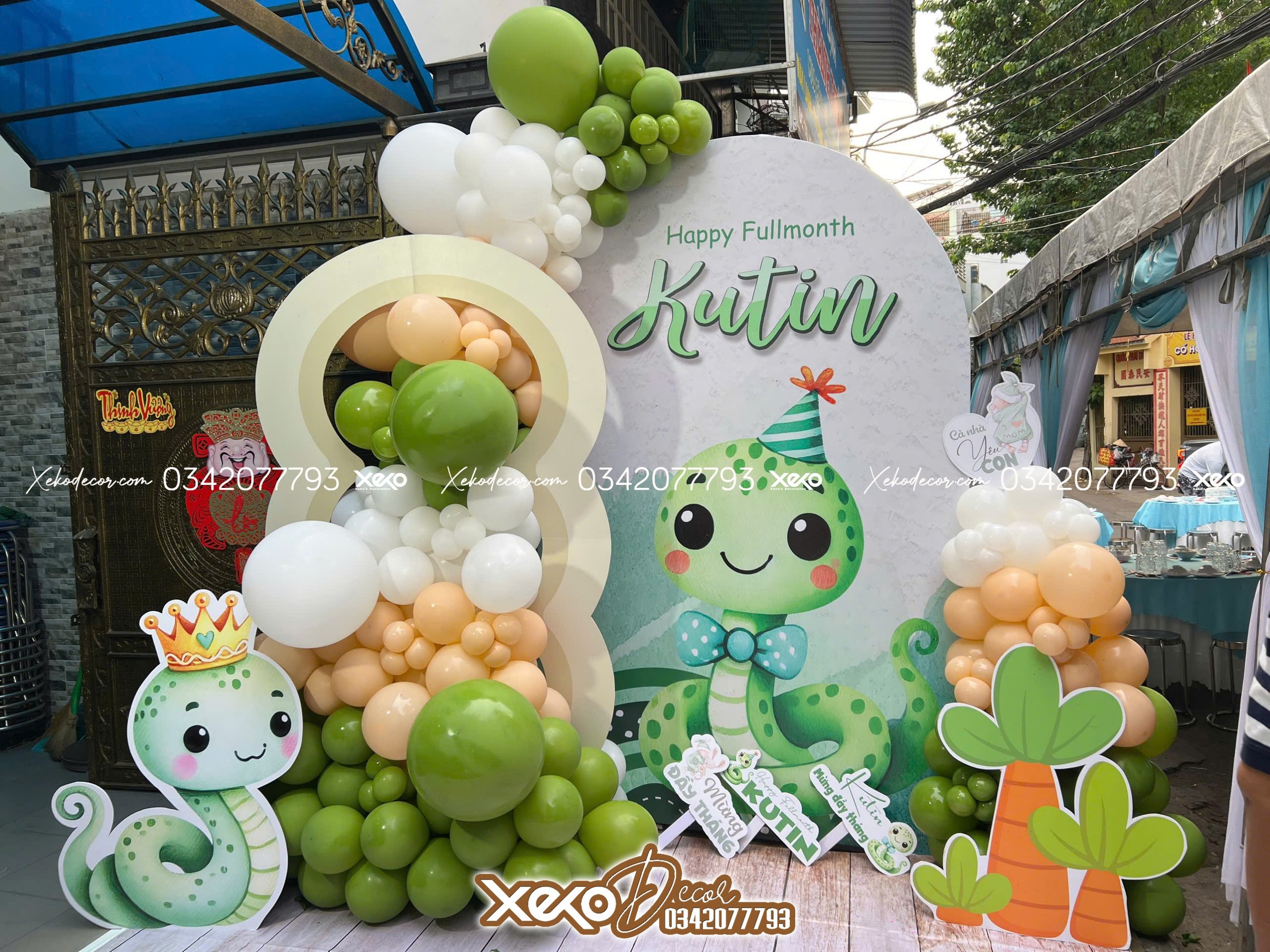 Trang trí đầy tháng cho bé trai tuổi rắn - Kutin
