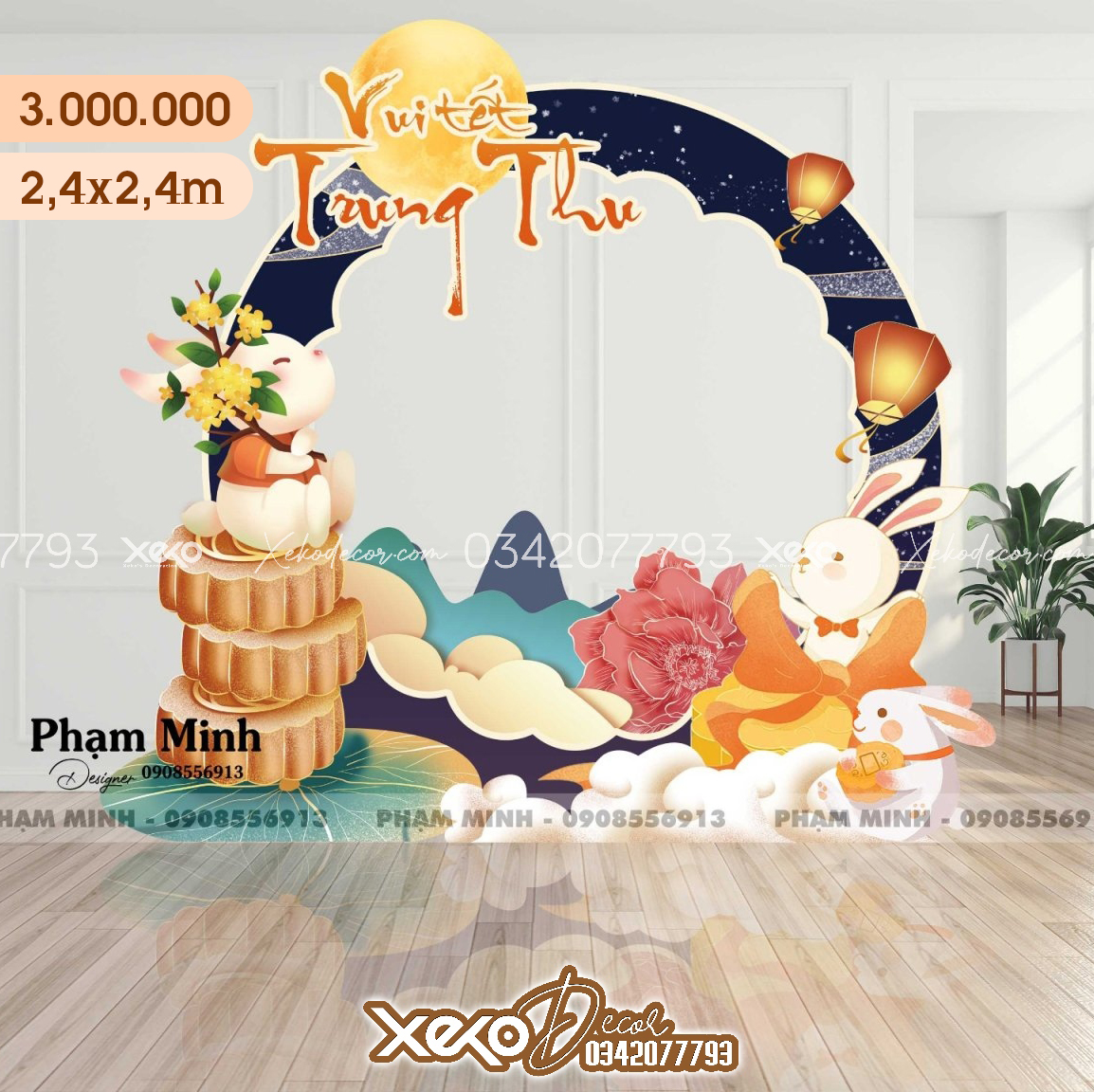 Trang trí background tết trung thu