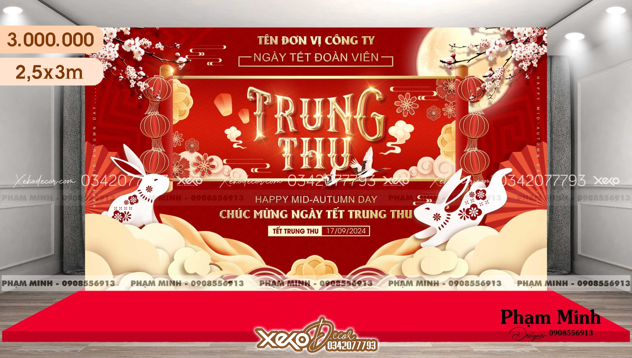 Mẫu trang trí trung thu công ty