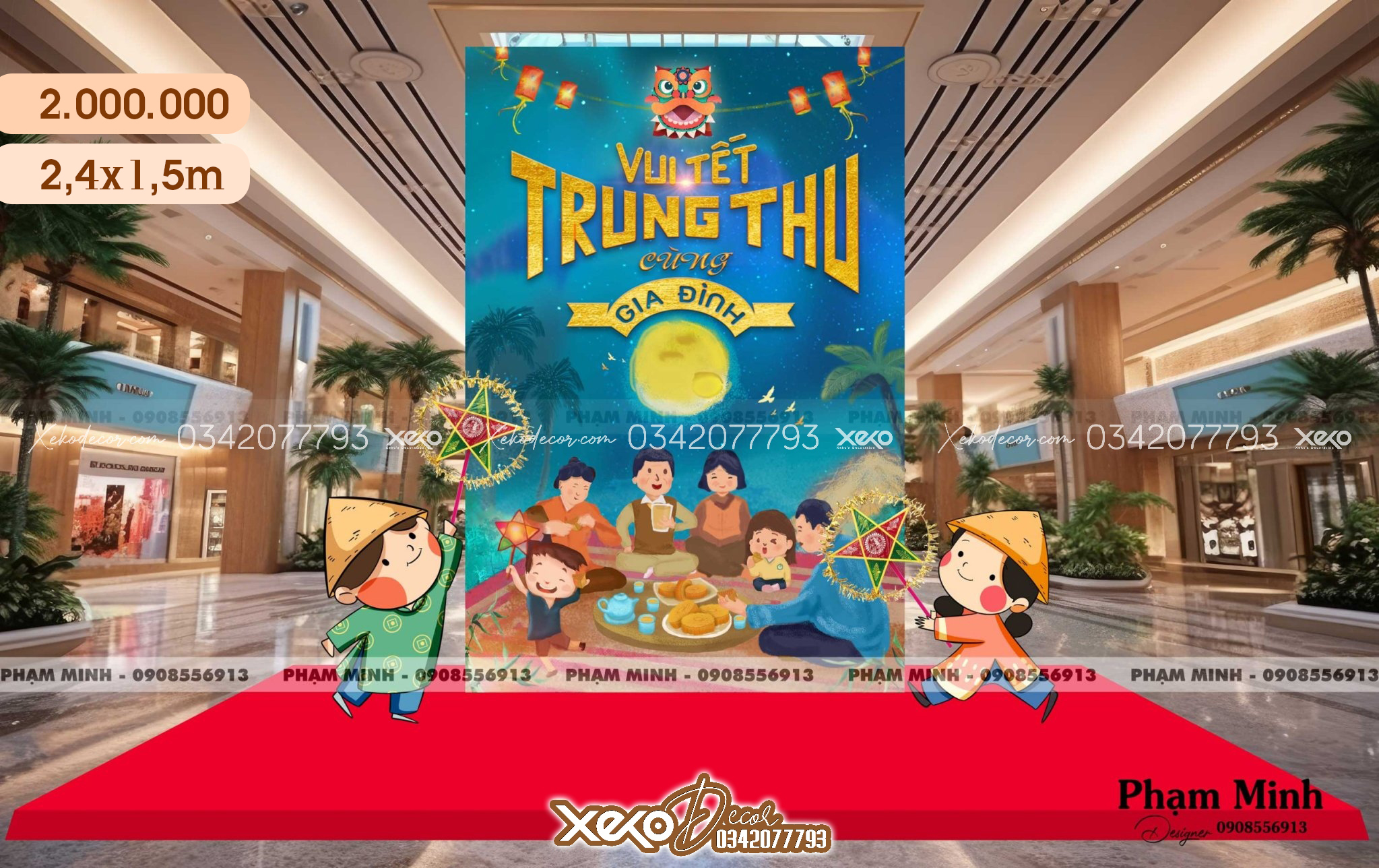 Mẫu trang trí trung thu đơn giản