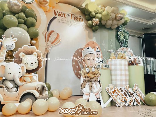 Trang trí thôi nôi bé trai chủ đề rừng xanh - Réc