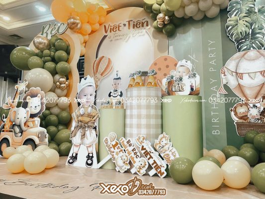 Trang trí thôi nôi bé trai chủ đề rừng xanh - Réc