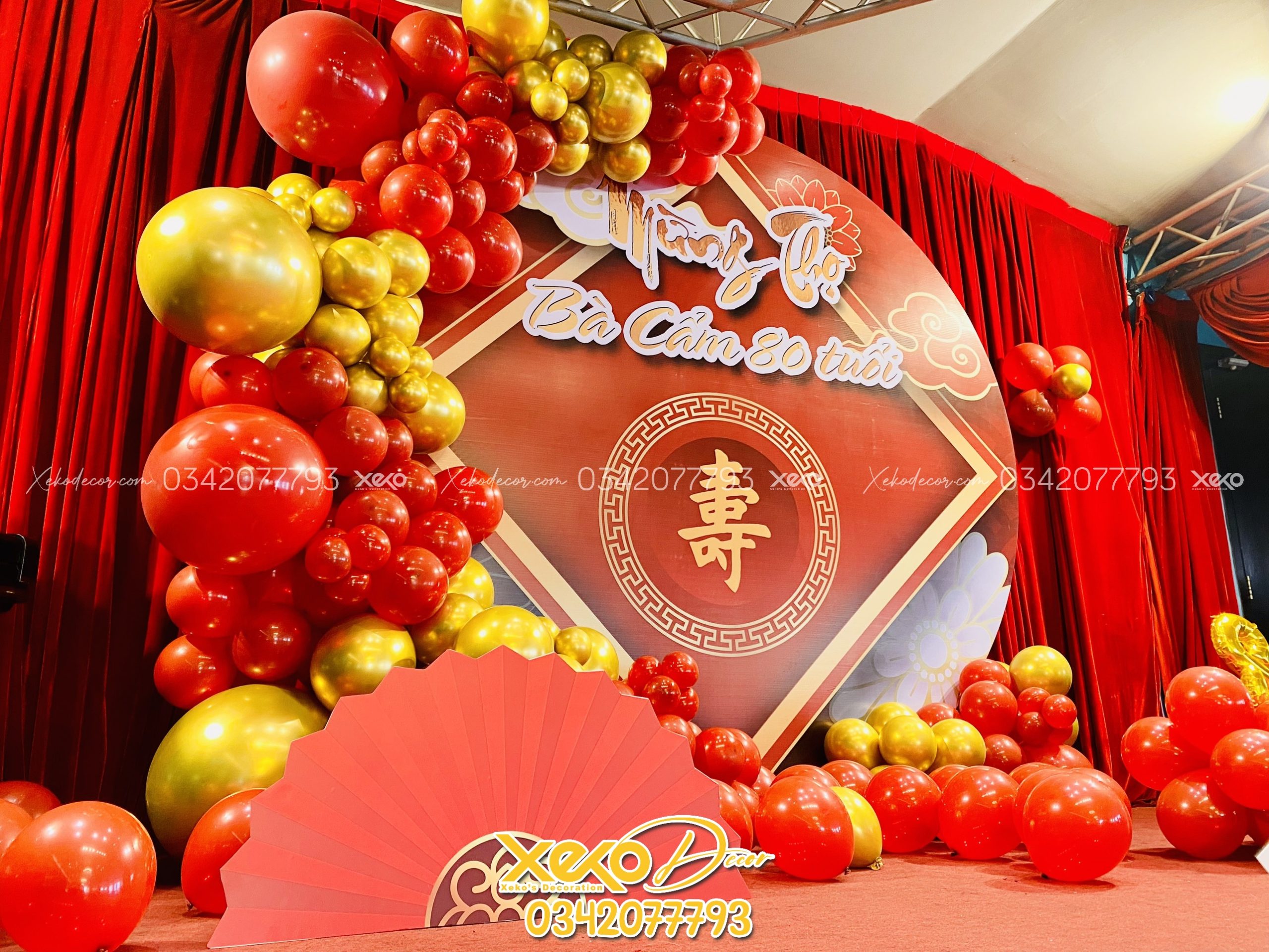 Trang trí tiệc mừng thọ sang trọng