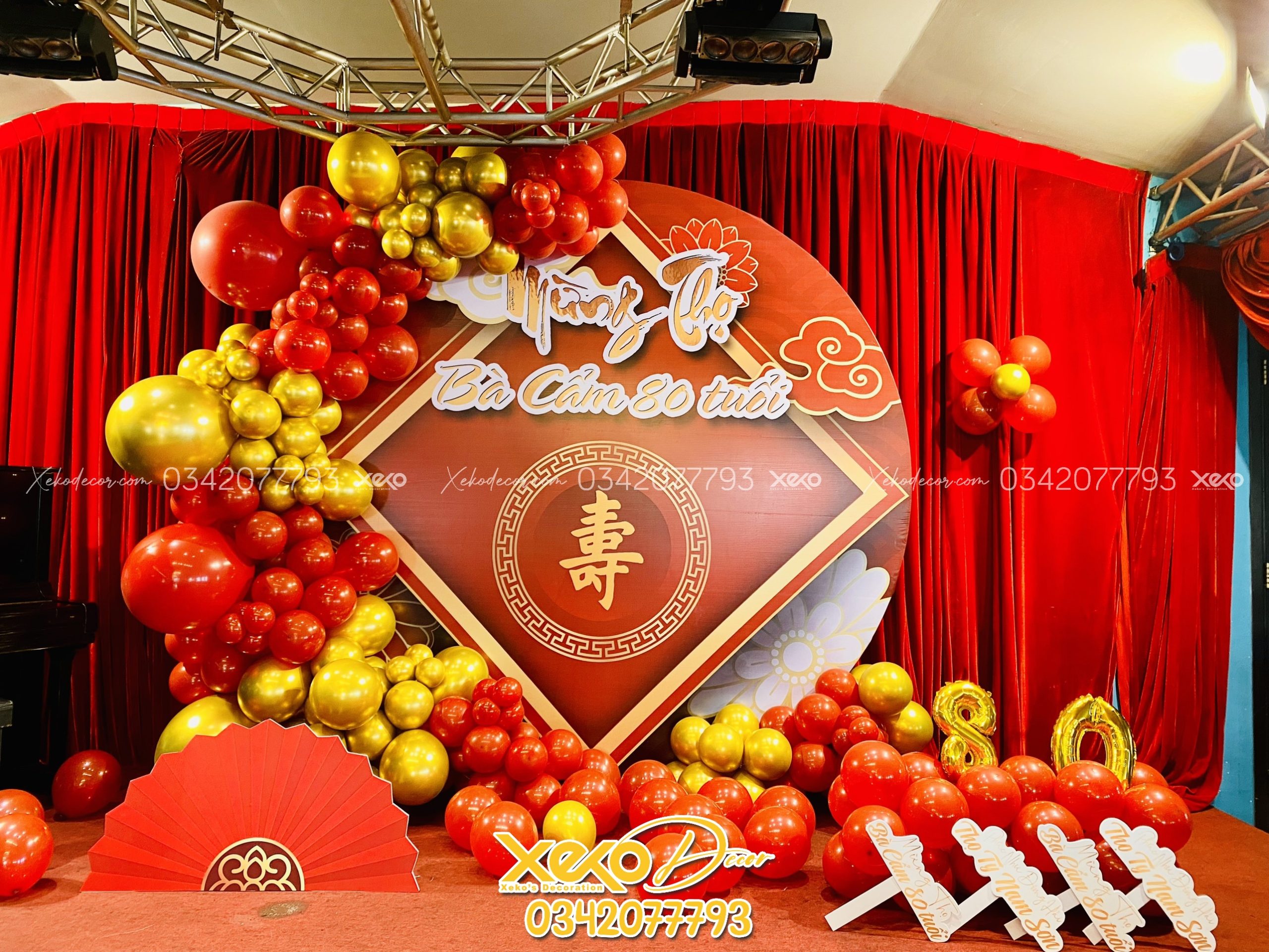 Trang trí tiệc mừng thọ sang trọng