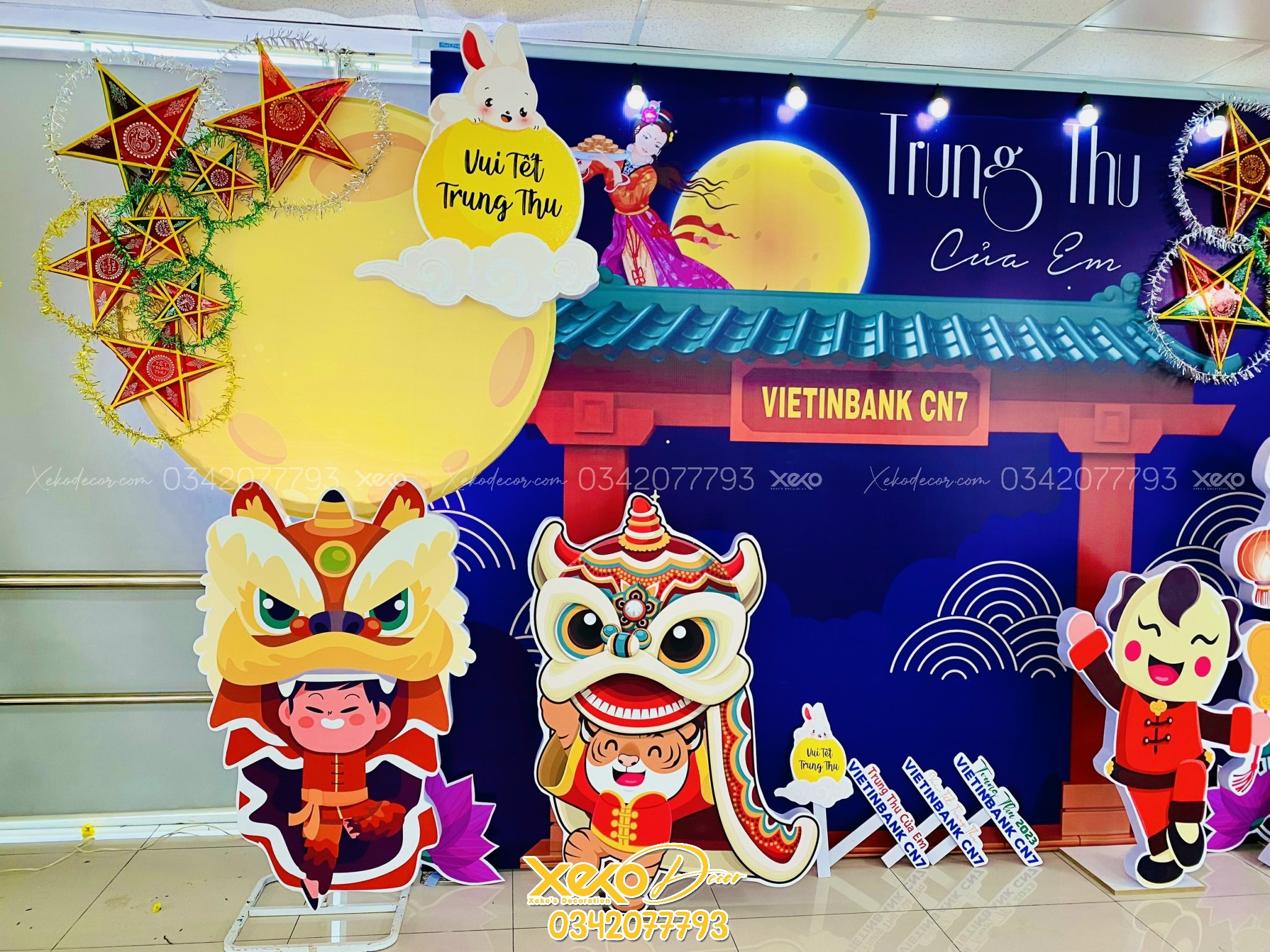 Trang Trí Background Trung Thu Cho Ngân Hàng đẹp sang trọng