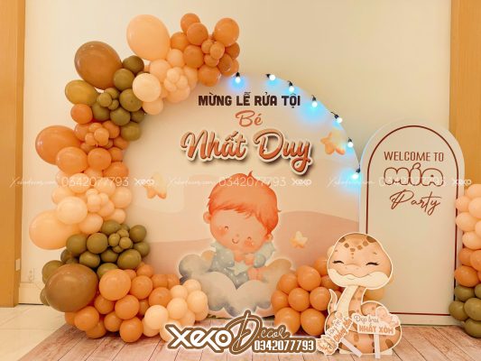 combo trang trí đầy tháng bé trai 