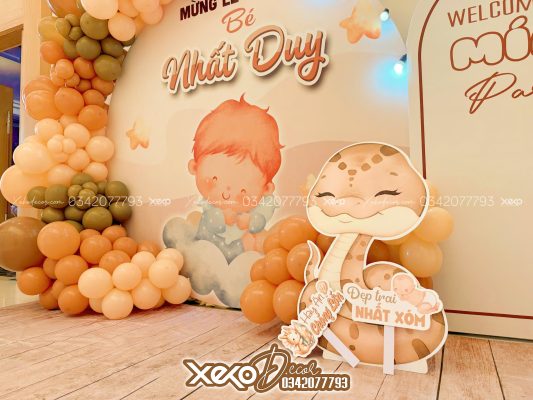 combo trang trí đầy tháng bé trai 