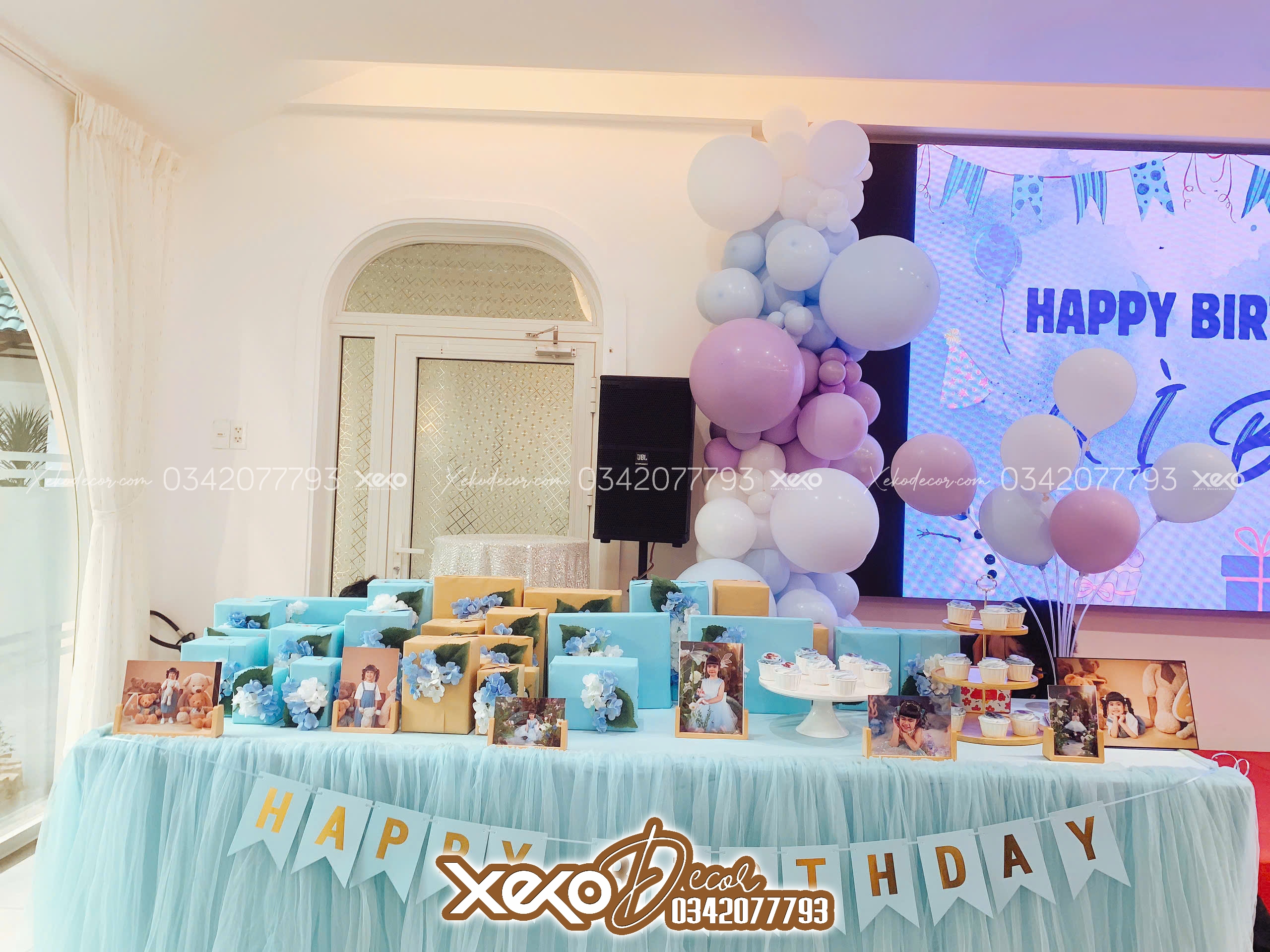 Trang trí sinh nhật bé gái chủ đề Elsa Thuỷ Tiên