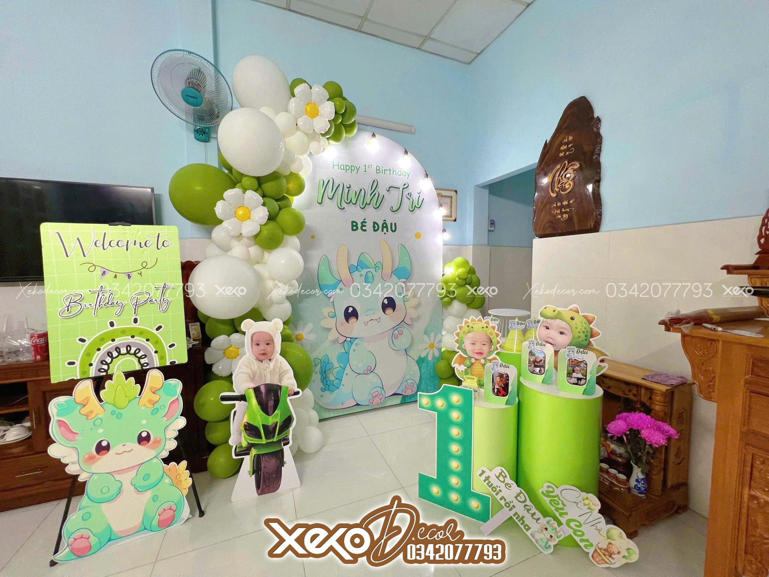 Mẫu trang trí thôi nôi giá rẻ tone xanh pastel