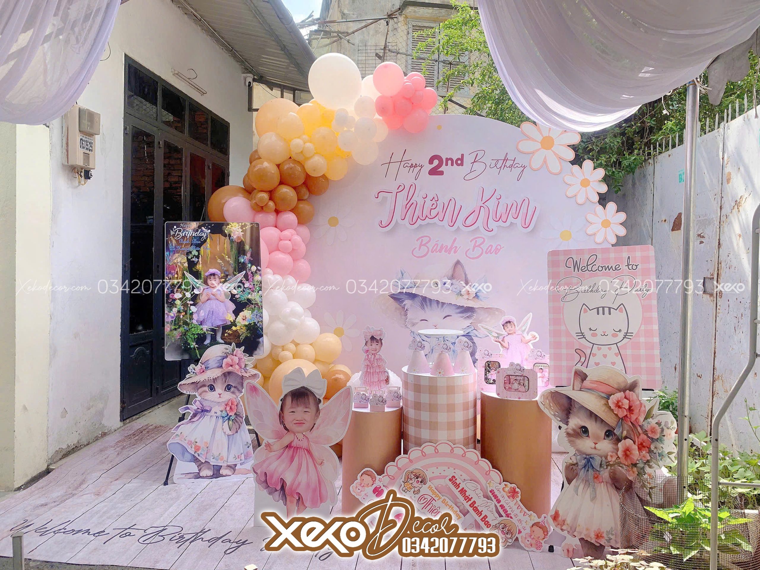 trang trí sinh nhật bé gái 2 tuổi