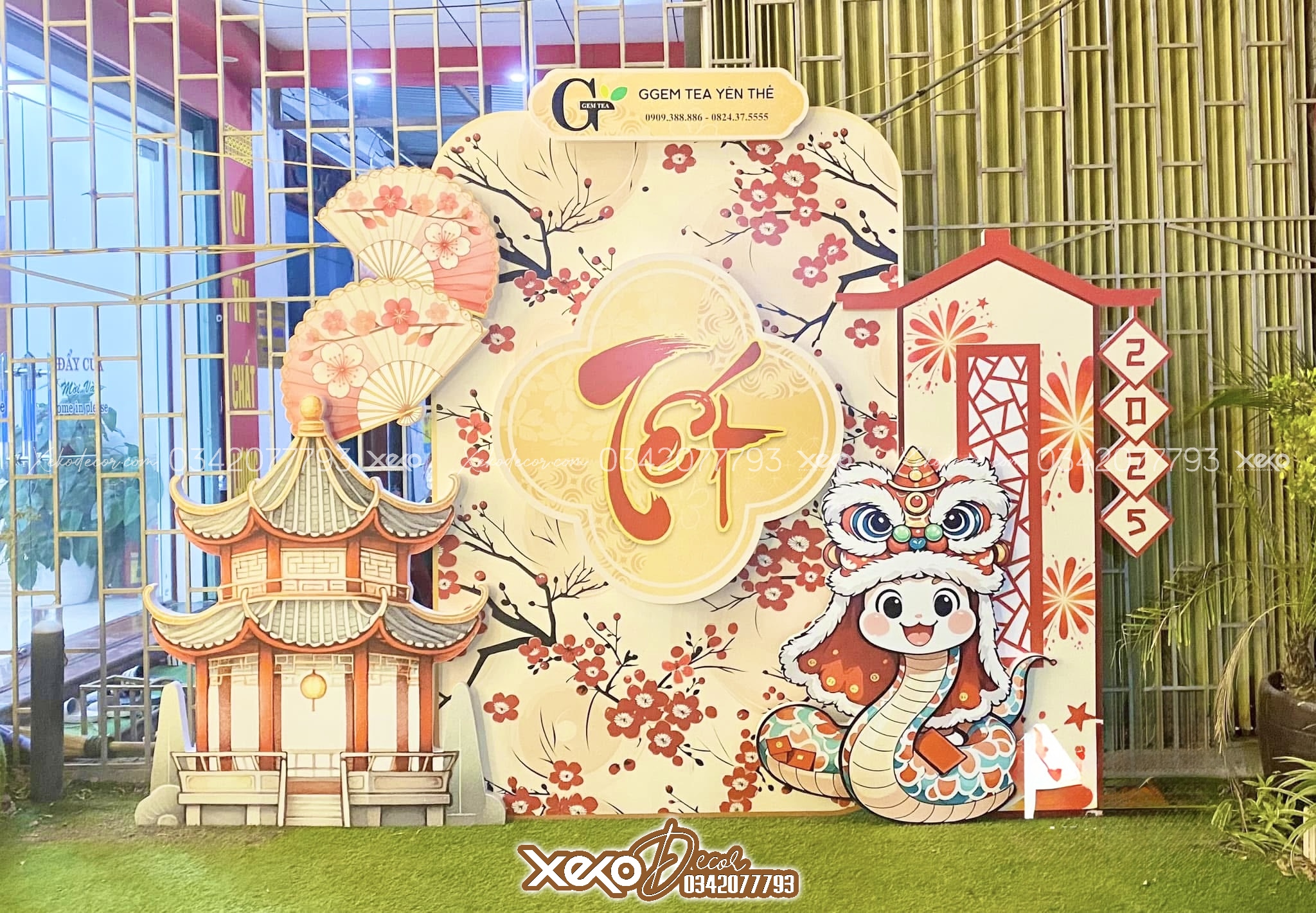 Trang trí góc check-in tết cho công ty